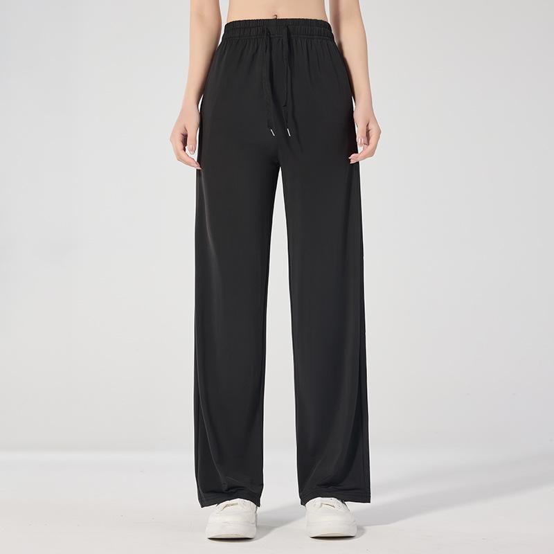Women s Summer Ice Silk UV Protection Pants - Loose Fit, Straight Leg, Cuffed, UPF 50+, Long Casual Style M