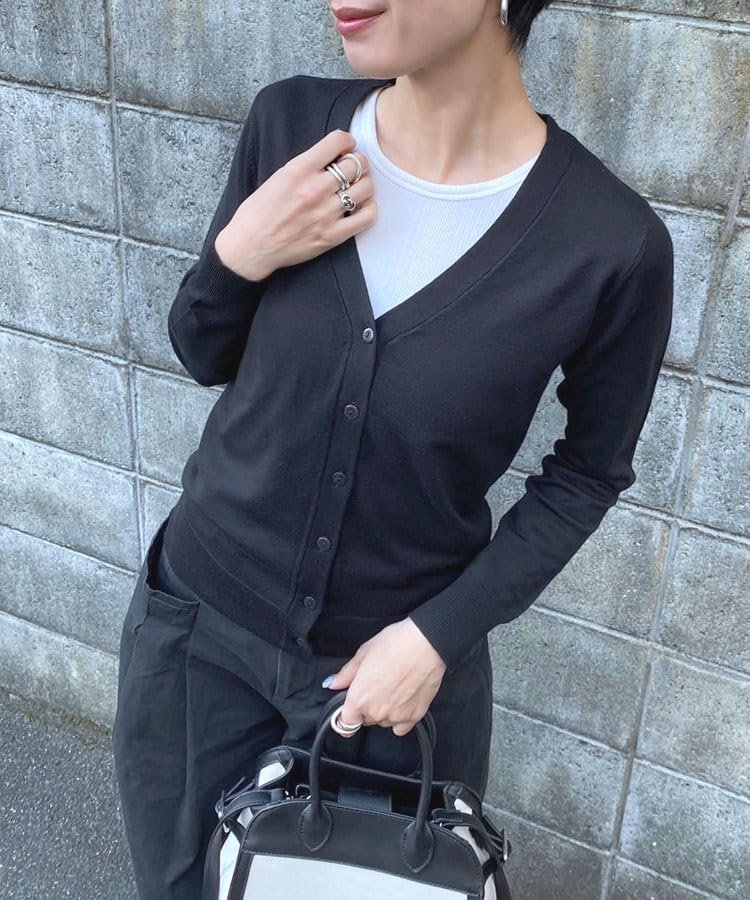 DONOBAN Washable Knit Cardigan for Long Short Available in M and L Spring Open UV Donovan Silk-Touch Women, Sleeve, V-Neck, Compact, Length, Sizes,