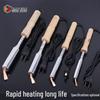 High-Power Electric Soldering Iron with Bent Flat Tip and Wooden Handle - 75W/150W for Welding