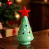 Unique Birthday Presents Glass Christmas Tree Figurine, Rotating Desk Ornament for Car Home, Stained Art Glazed Dashboard Decor & Gift Holiday Season