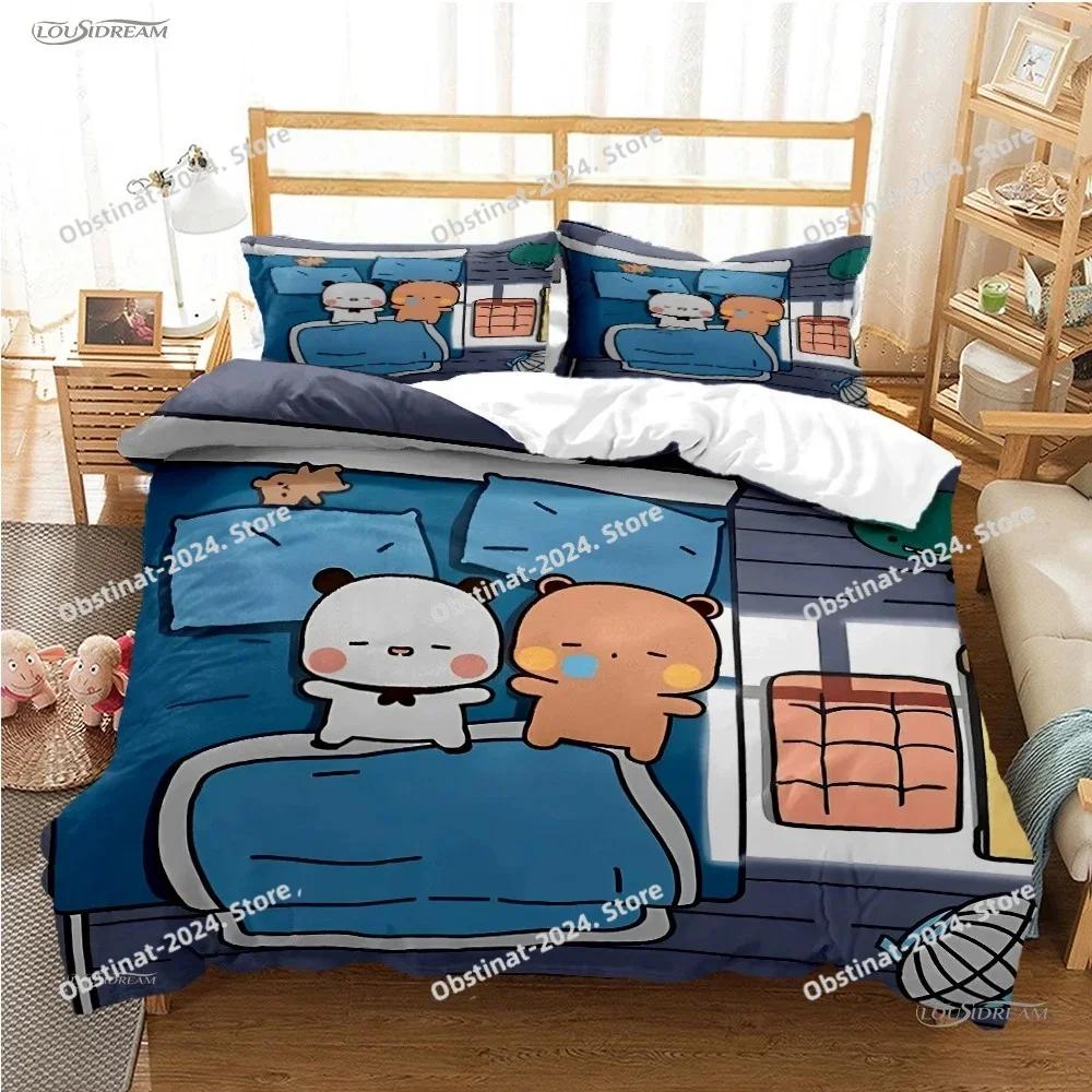 3D Cute BuBu Bear Cartoon Anime All Season Duvet Cover kawaii Bedding set Soft Quilt Cover and Pillowcases Full Queen King Size
