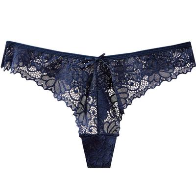 Sexy Lace Briefs Bow Thong Women's Perspective Skin Friendly Hollow Out Invisible Low Waist Knickers Seamless Sports Yoga Underwear Panties