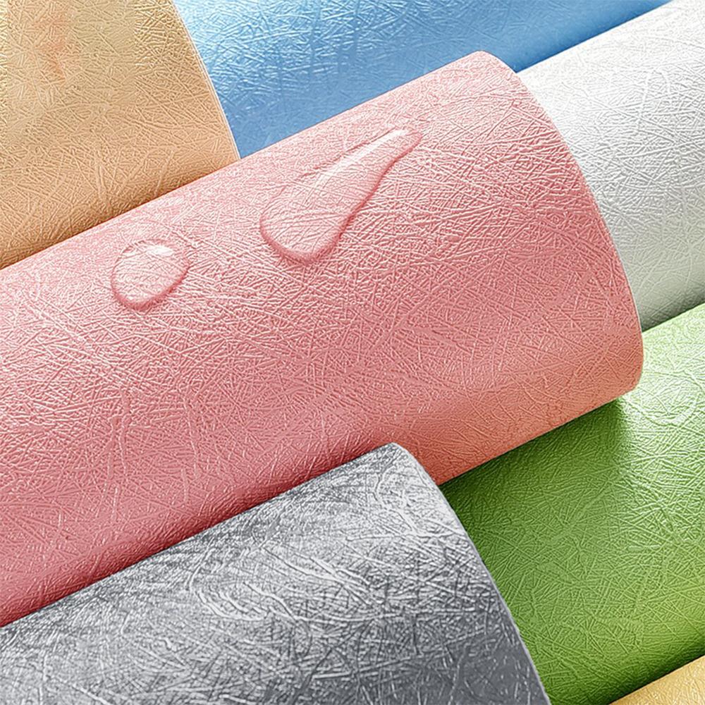 

Simple Solid Color Silk Self-adhesive Wallpaper Living Room Bedroom Background Wall Moisture-proof Decoration Wall Stickers Home 40cmX1m