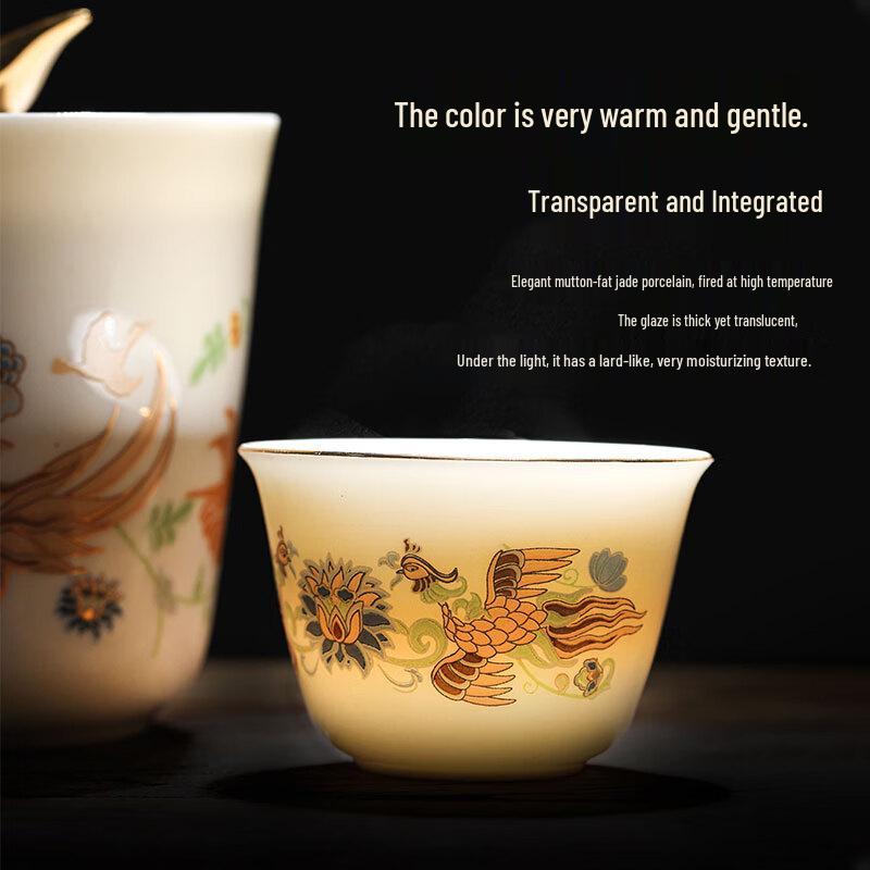 Dunhuang Phoenix Feather Ceramic Tea Set