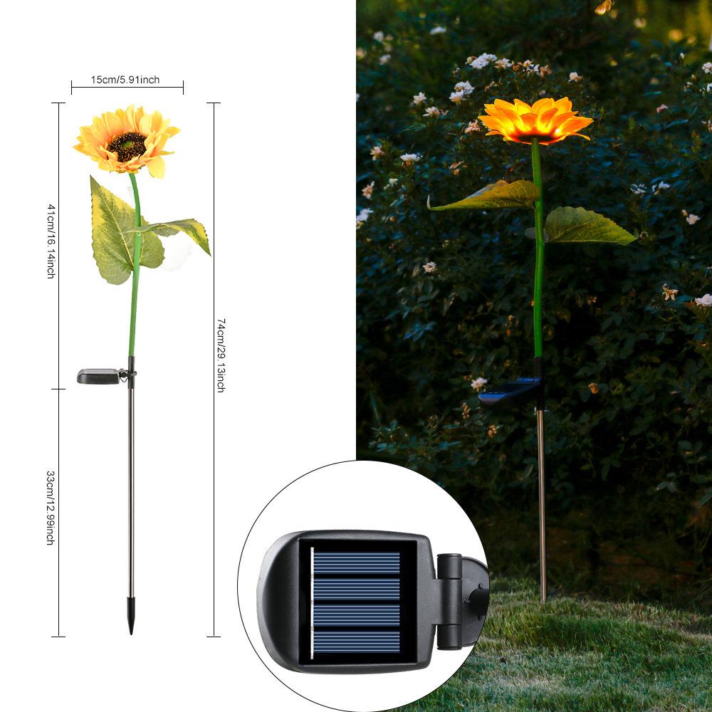 Solar Sunflower Lantern: Waterproof Outdoor Decorative Garden Stake Light Solar Lawn Light