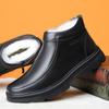 Winter Leather Wool High-top Men's Fleece Warm Men's Leather Shoes Plus Size Men's Shoes Soft Fleece Thicker