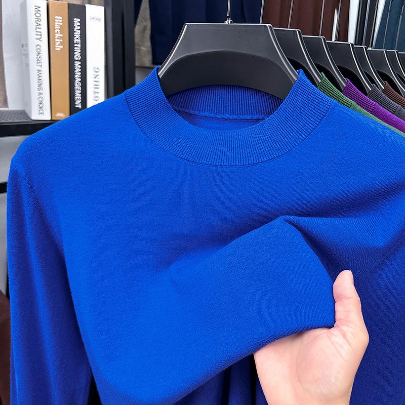 Men S Spring Thin Silk Wool Blend Half Turtleneck Long Sleeve Sweater
