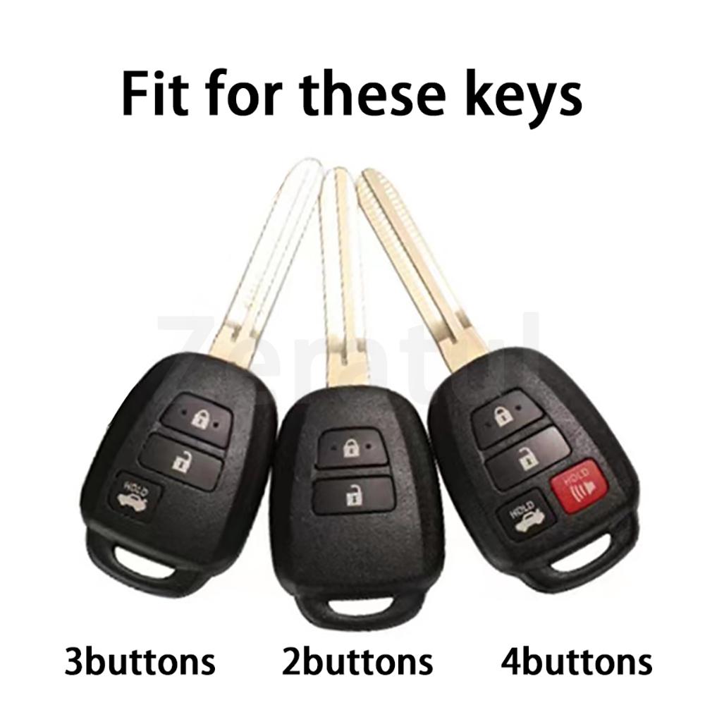 Fashion Tpu Silver Edge Car Key Shell Case Fob Cover For Toyota Rav4 Hiace Land Cruiser Aqua Ractis Corolla Vitz Accessories