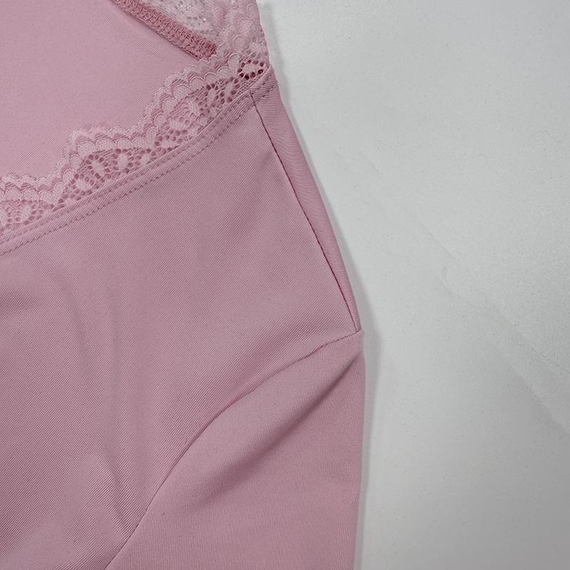 Casual Lace T-Shirts Women 2026 Summer V-Neck Sexy Slim Flare Long Sleeve Lace Up T-Shirt Female Commuting Fashion Tops Tee