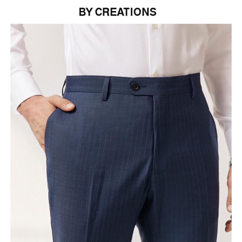 By Creations Men s 140s Wool Pinstripe Business Trousers 46