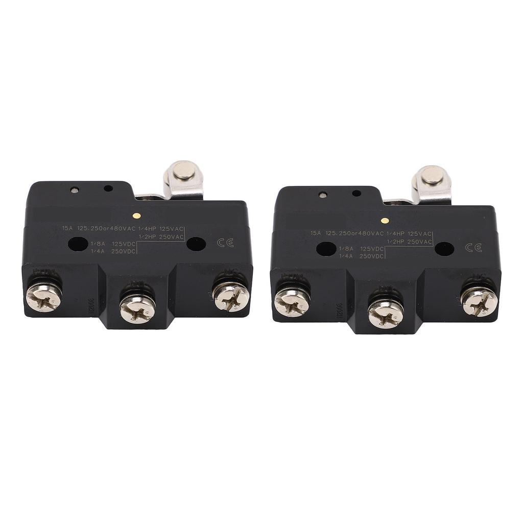 2 Pcs Micro Limit Switch 160OF 42RF 2.7PT 2.4OT 0.5MD 30.2OP 32.5FP NO NC Roller Lever Limit Switch 250VAC