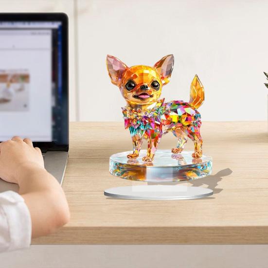 2D Fake Crystal Horse Ornament with Base Flat Acrylic Horse Table Sign Home Office Bookshelf Desktop Decoration Birthday Gift