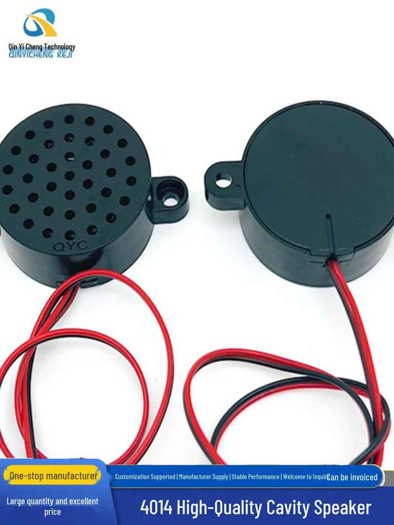 High-Quality 4014 Full-Range Dual Ear Speaker, 4R8 Ohm, 1-2 Watt, with Sound Cavity and Mounting Holes.