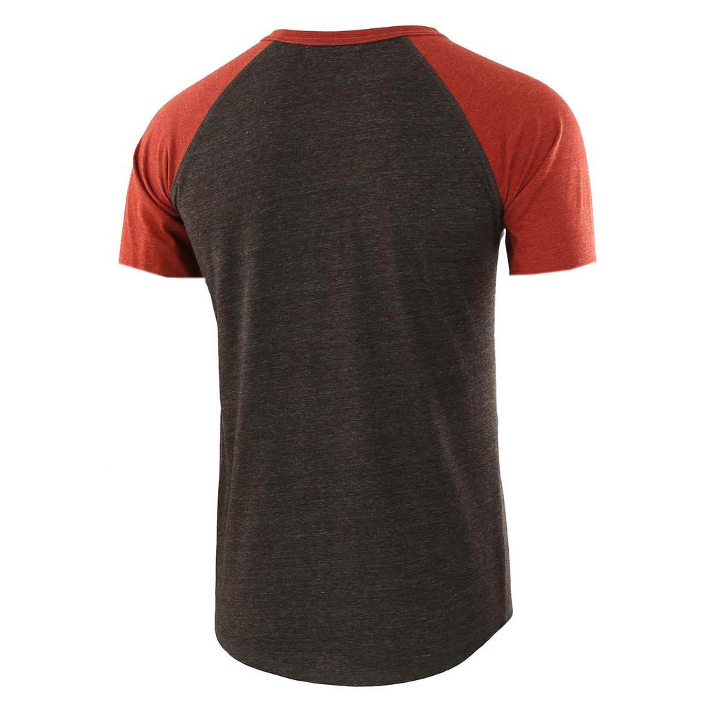 Men Spring Summer Casual Slim Patchwork Short Sleeve T Shirt Top Blouse
