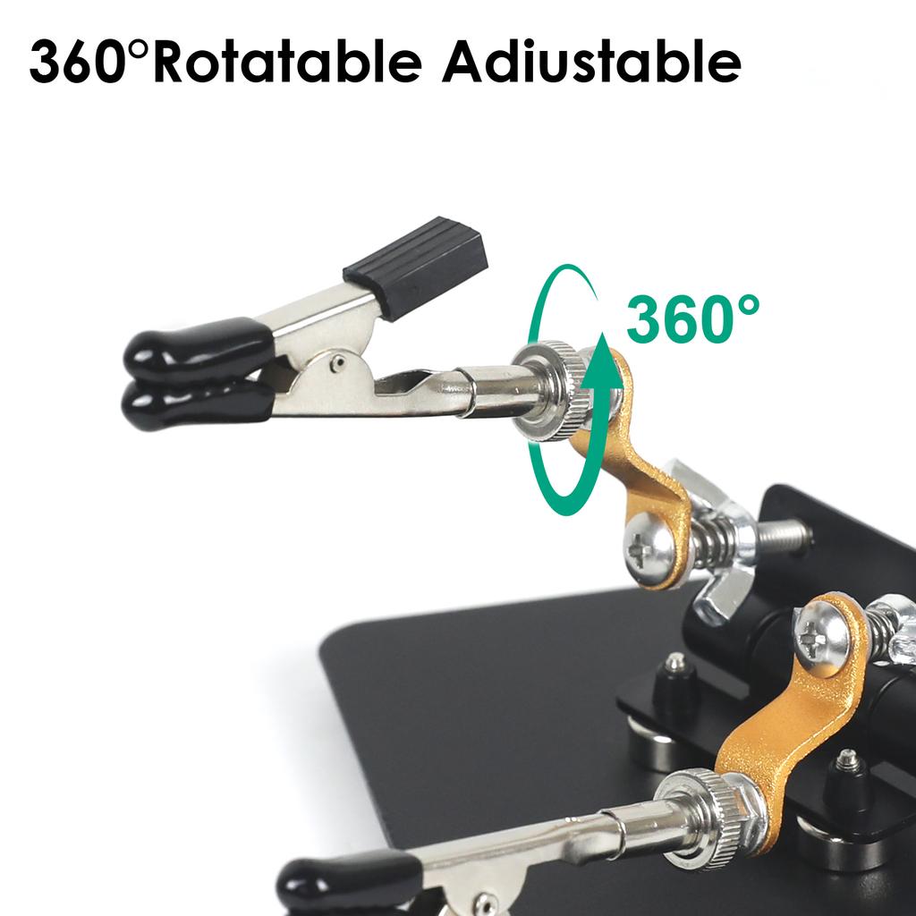 Magnetic Helping Hands Soldering Station with Adjustable PCB Holder Metal Flexible Arms Third Hand Tool for Electronic Repair