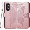 Flip Case for Oppo A60, Butterfly, Rose Gold