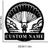 Custom Metal Parachute Wall Art, Personalized Name Sign, Aviation Home Decor Gift