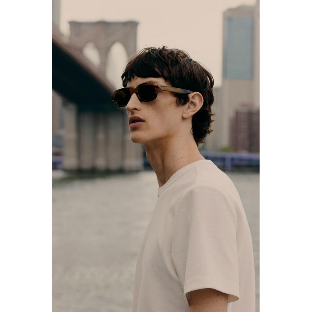 H M Regular FiT Waffle TexTured T sHirT wHiTe