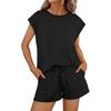 2026 Spring/Summer Women's Round Neck Loose Short Sleeve Two-Piece Set