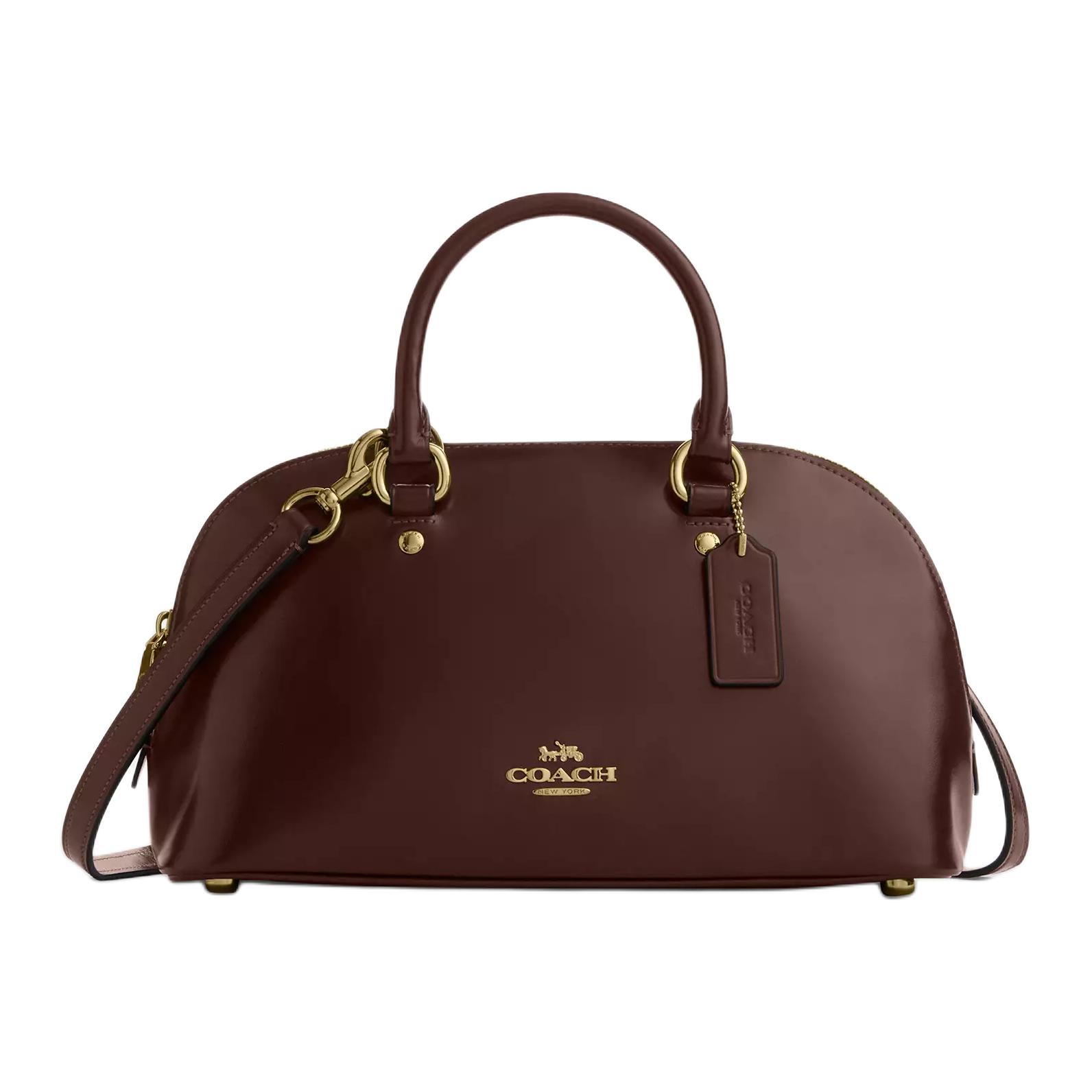 Coach Satchel Logo Leather Shoulder Tote
