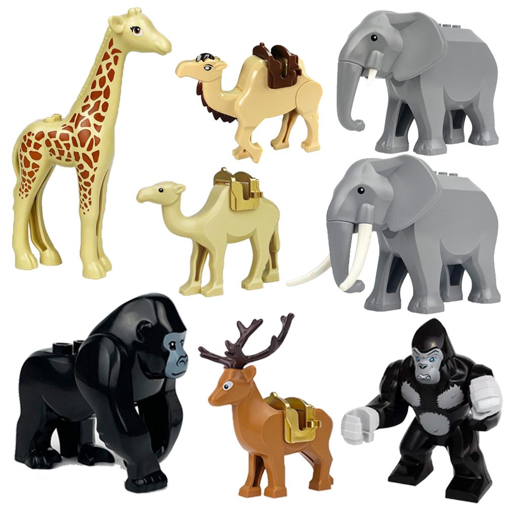 Città Animale Zoo Fattoria MOC Mattoncini Porco Pollo Pecora Coccodrilli Panda Delfino Elefante Gorilla Frutta Aquila Mattoncini Giocattoli A012