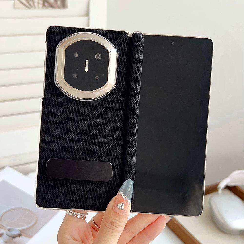 

Checkered Veneer with Metal Rotating Bracket Holder Phone Case For Huawei Mate X7 Slim Protective Cover Huawei Mate X7