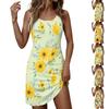 Robe d'été décontractée à fleurs pour femme, col rond, sans manches