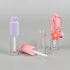 2.5ml Heart-shaped Lip Enamel Tube With Keychain And Brush Rod Lip Gloss Tube Empty Bottle Lips Glaze Container Makeup Tool