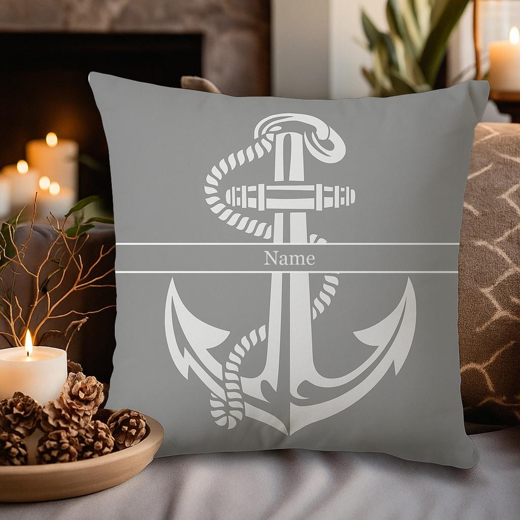 1 customized text name logo pillow with modern white polyester double-sided printing, zipper closure, machine washable personali