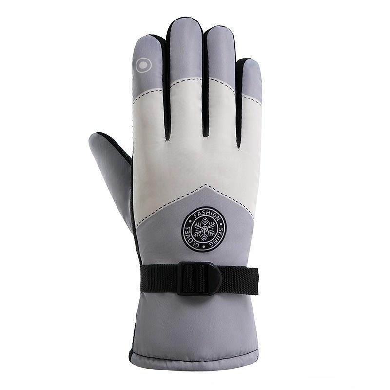 2025 New Winter Unisex Snowboard Ski Gloves PU Leather Non-slip Touch Screen Waterproof Motorcycle Cycling Fleece Warm Snow Glov