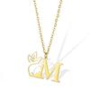 Stainless Steel Floral English Alphabet Necklace - Women's Unique Clavicle Chain