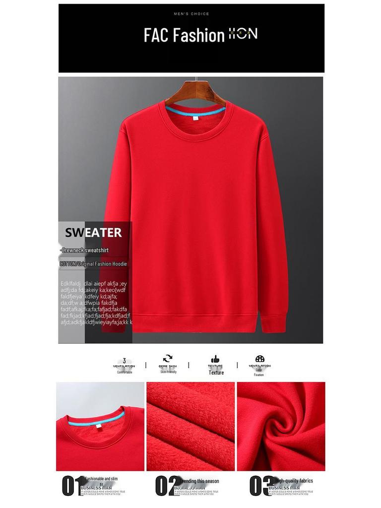 Year of the Horse Red Plus Size Men's Festive Velvet Warm Hoodie