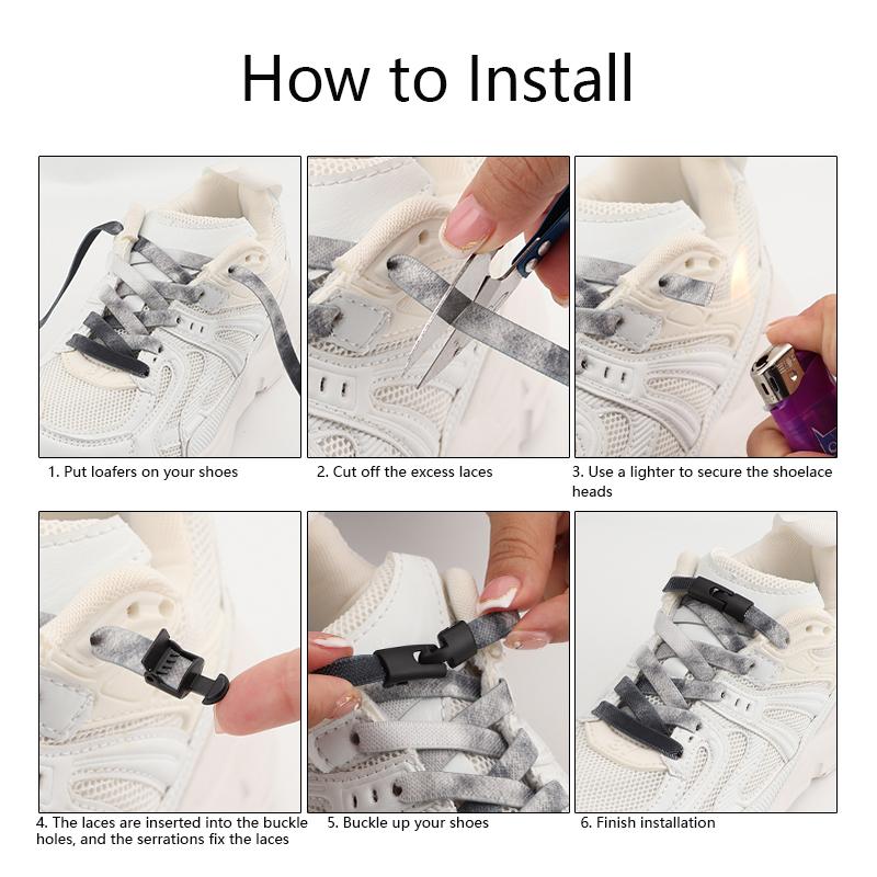 Rainbow Elastic Sneaker Laces Cross Buckle No Tie Shoelaces Adults Kids 8MM Wide Flats Rubber Running Shoelace Shoe Accessories