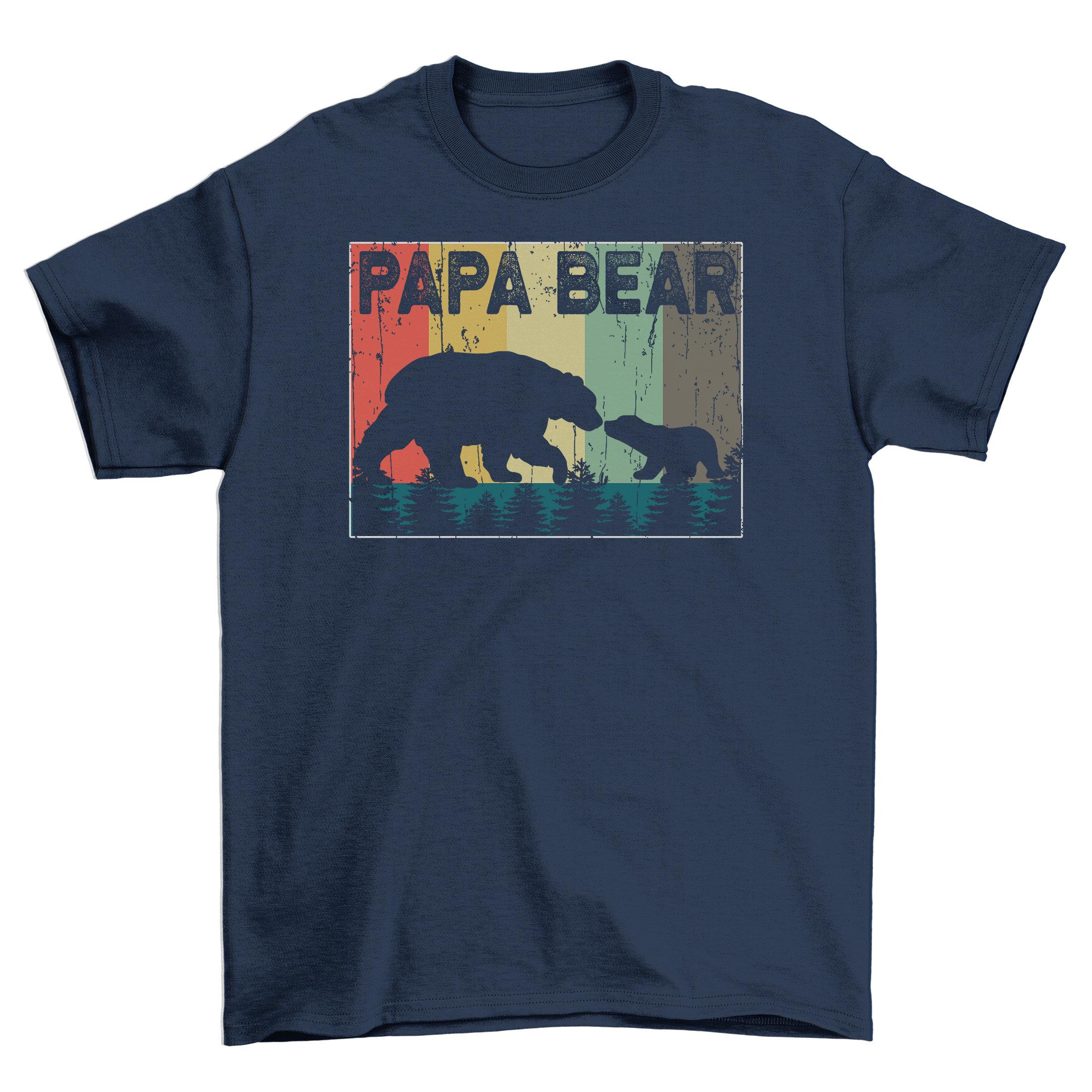 Sunset Papa Bear Retro Vintage T Shirt Summer Mens Casual Shortsleeved Tops Cotton Sportswear Roundneck Fashion Tracksuit 4XL