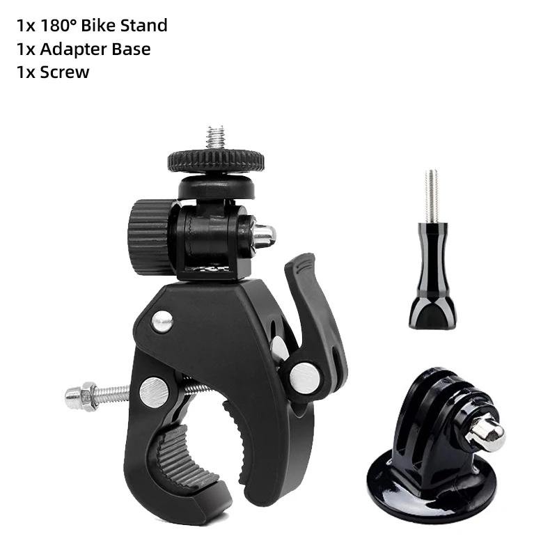 Motorcycle Handlebar Mount Bicycle Holder for GoPro Hero 13 12 11 10 9 8 Insta360 AKASO SJCAM DJI Osmo Action Camera Accessories