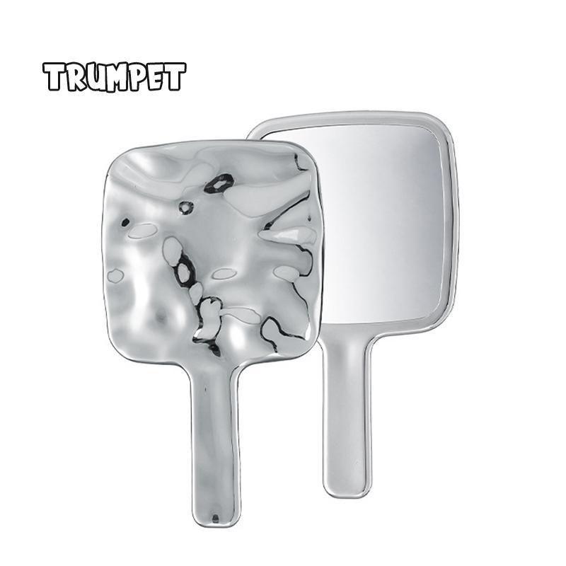 Square Handheld Makeup Mirror Liquid Shape Vanity Mirror With Handle Hand Mirror Spa Salon Compact Mirrors For Eyelash Extension