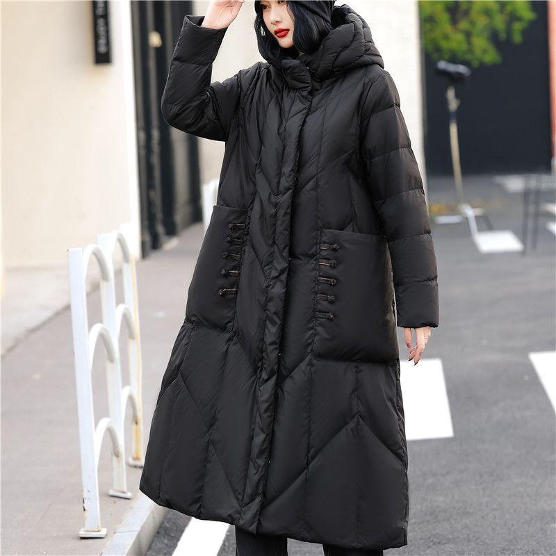 Hochwertige Damen Mittellange Daunenjacke - Neue Winterkollektion Elegante Oberbekleidung Damenmäntel