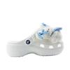 Crocs Classic Platform Clog EVA Blue Hat Rabbit School Style Hole Shoes Unisex White