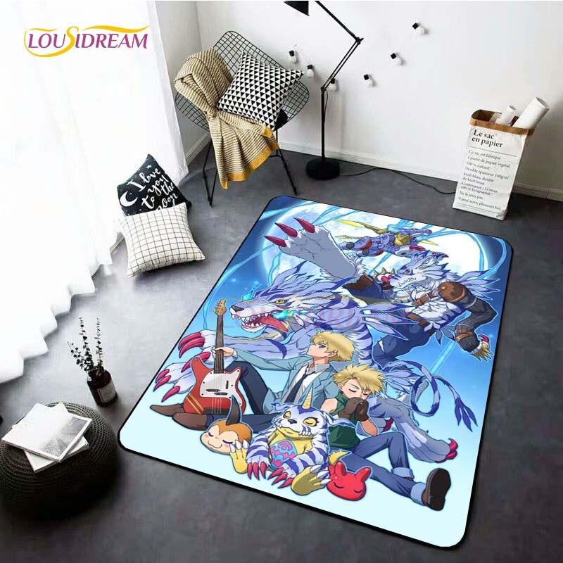 Neue Cartoon Digimon Teppiche für Wohnzimmer Rom Anime Teppich Schlafzimmer weiche Bodenmatte Anti-Rutsch-Fußmatte Home Decor Geschenk Picknick