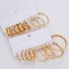 56pcs Fashion Minimalist Faux Pearl Geometric Snake Bone Chain Butterfly Multi-Layer Necklace Bracelet Ring Earring Jewelry Set