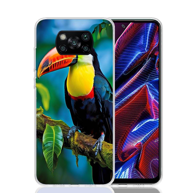 Tropical Toucan Phone Case For Xiaomi Poco X7 X6 X5 Pro F7 Ultra Redmi 15C 15 13 13C 12 12C 10 10A 10C 9 9A 9C 9T Cover Poco X7