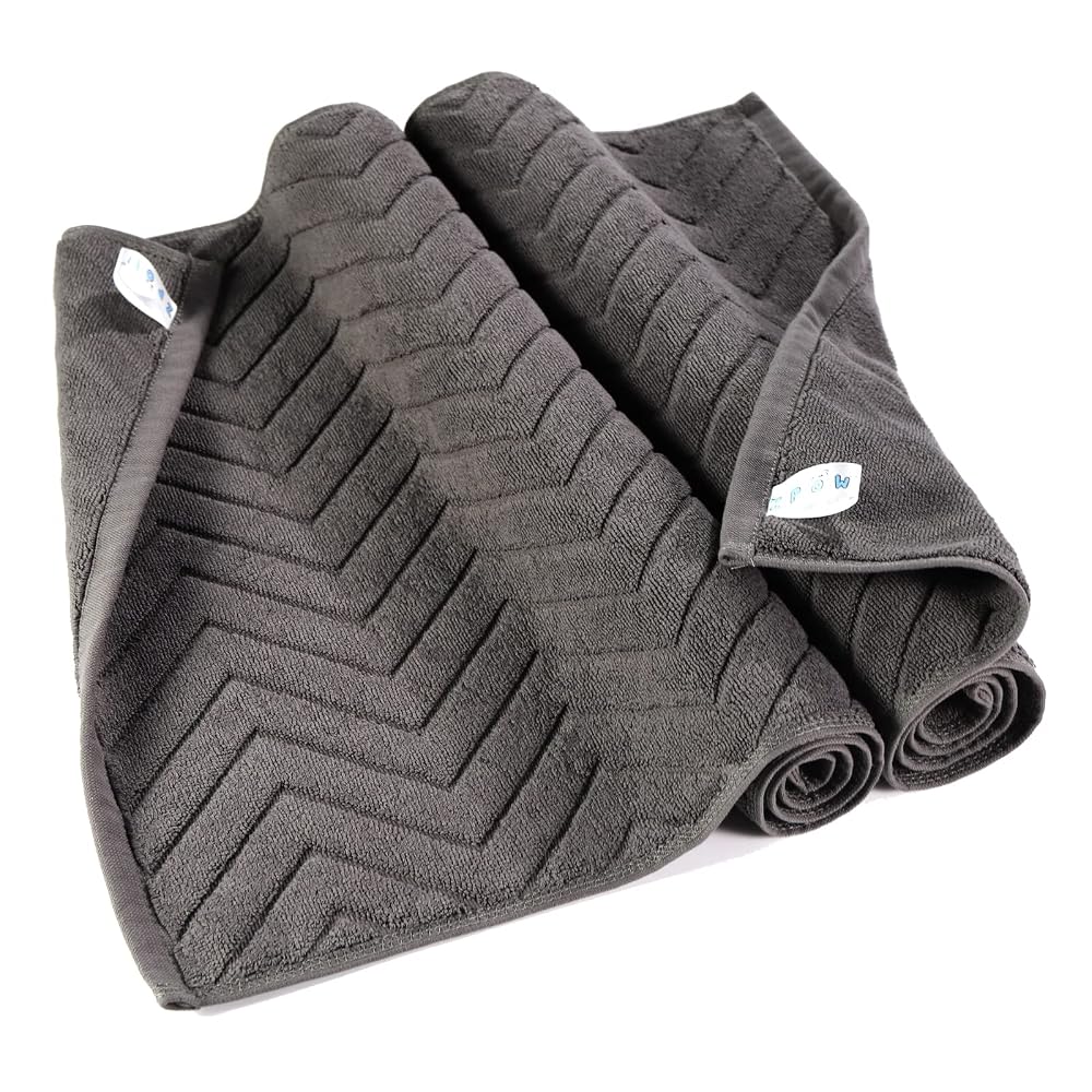 CLEKOD Large Cotton Bath Mat 800g Hotel Style Washable Absorbent Thick Gray 40cm x 60cm