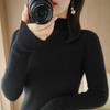 Autumn and Winter Women's Sweater Knit Sweater Half-high Drawstring Pullover Slim Bottoming Sweater Knitted Sweater