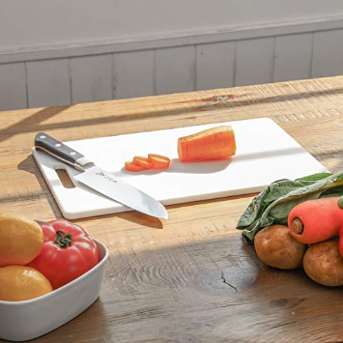 PEARL METAL Antibakterielles Schneidebrett, Groß, 370 x 220 x 10 mm, Weiß, HB-1530