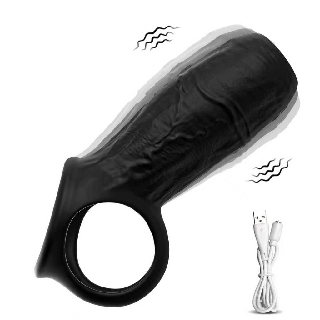 App Control Vibrating Penis Sleeve Cock Ring Penis Extender for G Spot Clitoris Vibrator Stimulation Adult Sex Toy for Men Delay Ejaculation Wearable