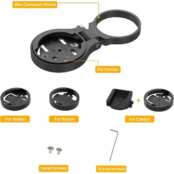 Garmin Stem Mount - Adjustable Out Front Computer Mount for Garmin Edge, Road Cycling Bike Computer Mount Compatible with Wahoo Elemnt, Bryton,