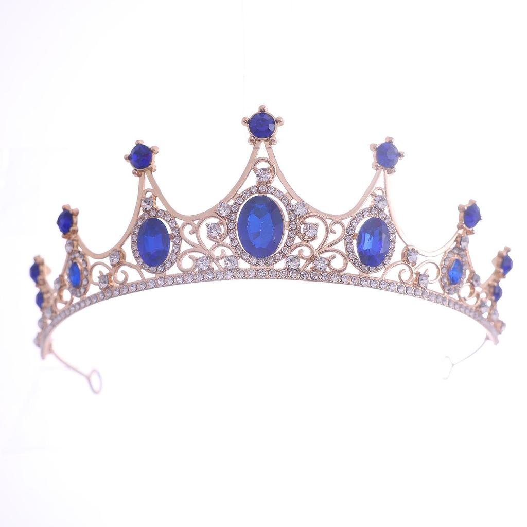 Elegant Green Diamond Baroque Bridal Tiara, Noble Crystal Princess Crown for Birthdays.