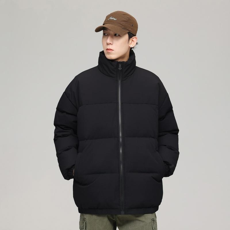 

Winter contrasting color splicing stand-up collar men s trend fashion warm high-end trendy brand casual down jacket S