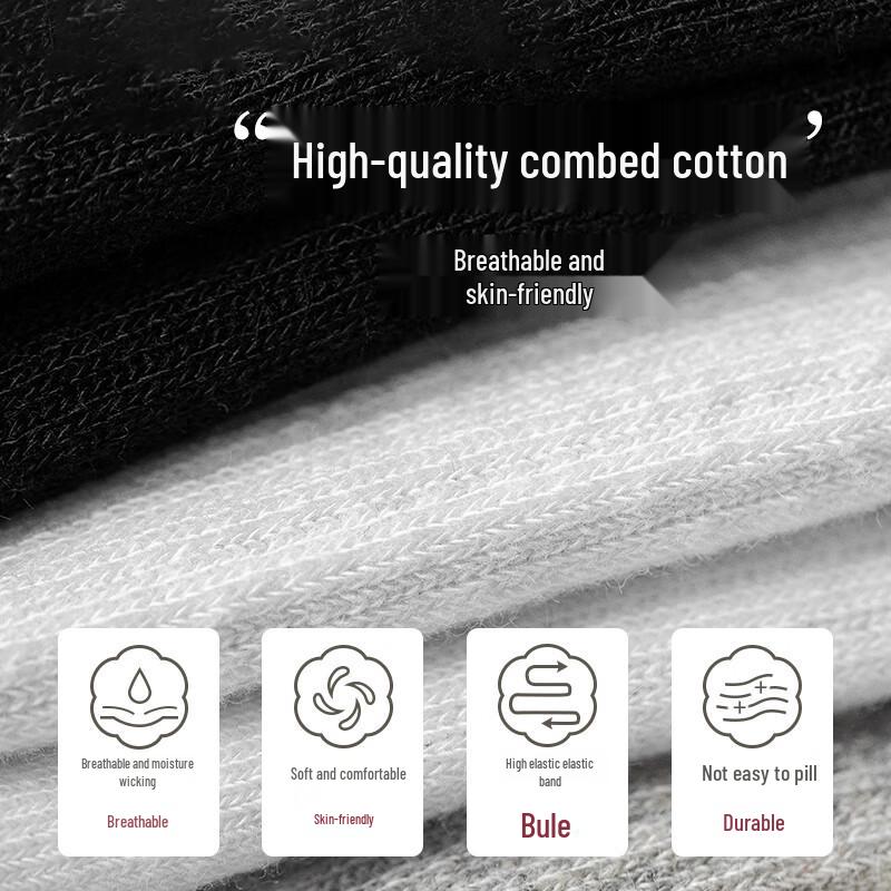 Langsha Men's 10-Pair Mid-Calf Cotton Sport & Casual Socks