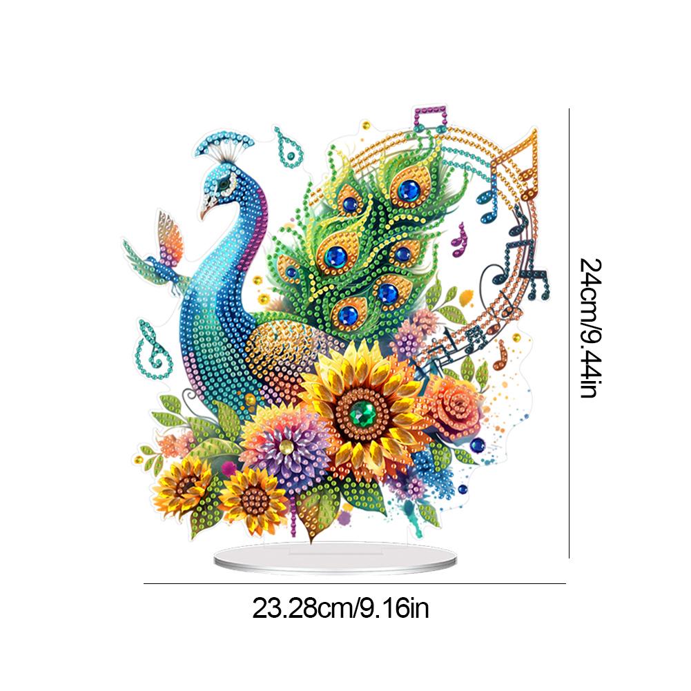 Acrylic 2D Flat DIY Table Top Diamond Painting Ornament Kits Diamond Painting Desktop Ornaments Kit Bedroom Table Decoration